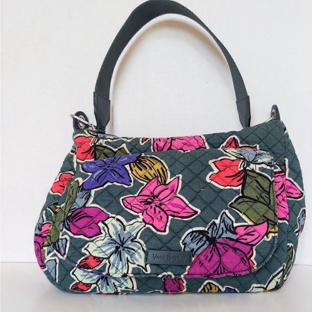VERA BRADLEY Adorable Blue Green Floral Shoulder Bag